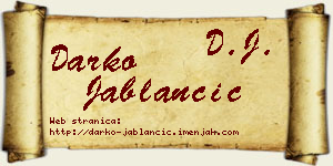 Darko Jablančić vizit kartica
